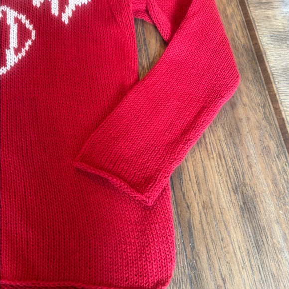 Wooden Ships Game Day Raglan Sleeve Red Knit Cotton Sweater Top S/M - Picture 11 of 16